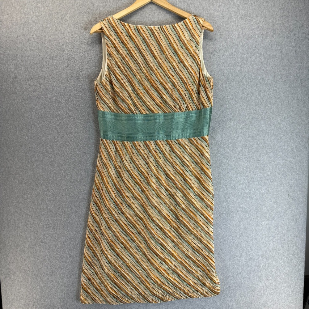 Kay Unger New York Sleeveless Knee Length Fitted Dress Size 16 Colorful Blue